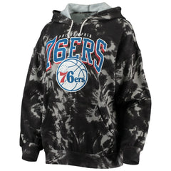 Philadelphia 76ers Majestic Threads Women's Burble Tie-Dye Tri-Blend Pullover Hoodie Discount