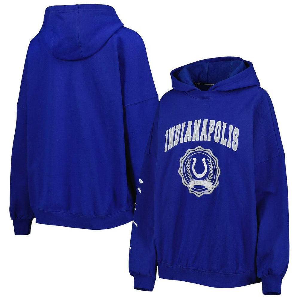 Indianapolis Colts Tommy Hilfiger Women's Becca Drop Shoulder Pullover Hoodie