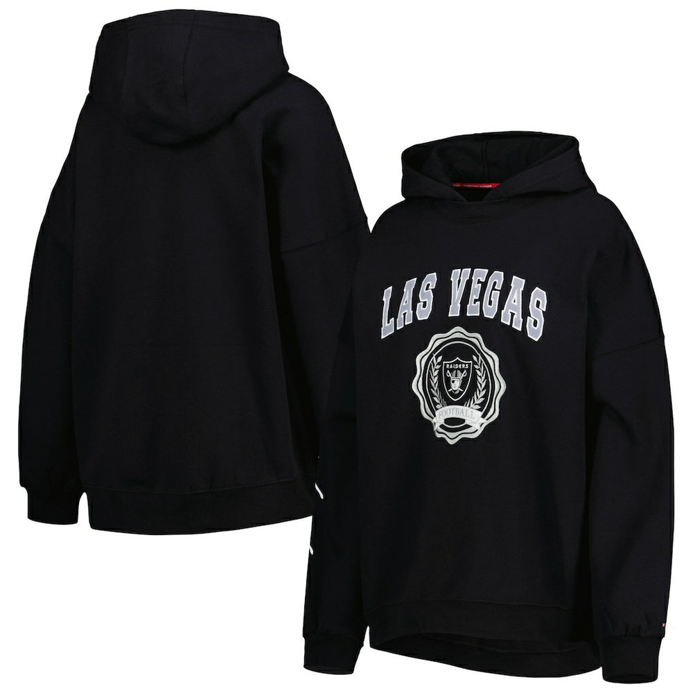 Las Vegas Raiders Tommy Hilfiger Women's Becca Drop Shoulder Pullover Hoodie