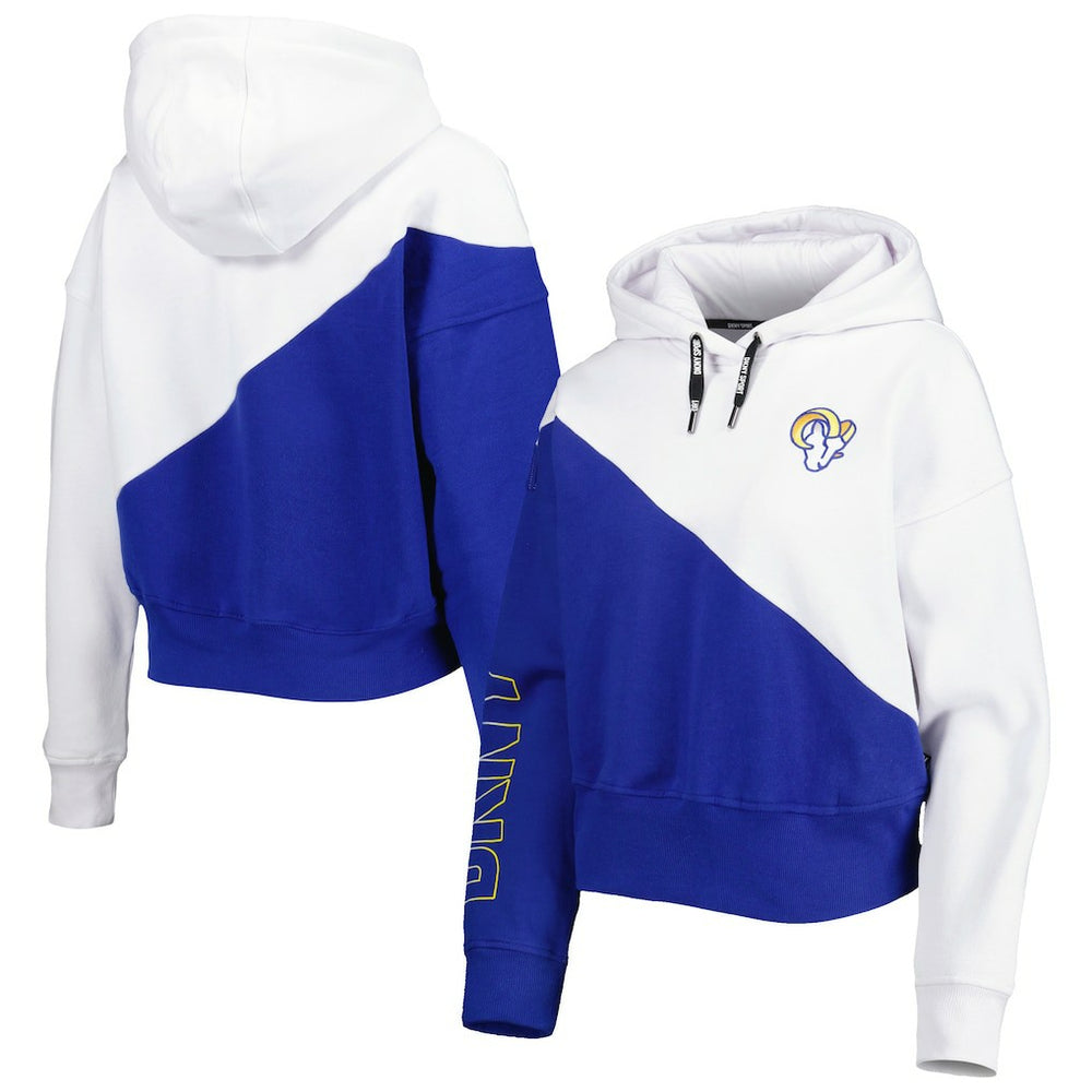 Los Angeles Rams DKNY Sport Women's Bobbi Color Blocked Pullover Hoodie