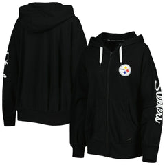 Pittsburgh Steelers MSX by Michael Strahan Women's Emerson Lightweight Full-Zip Hoodie