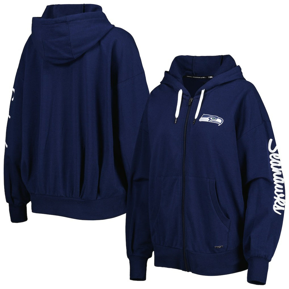 Seattle Seahawks MSX by Michael Strahan Women's Emerson Lightweight Full-Zip Hoodie