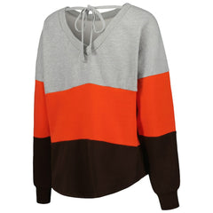 Cleveland Browns Touch Women's Outfield Deep V-Back Waist Length Pullover Sweatshirt