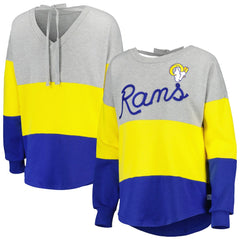 Los Angeles Rams Touch Women's Outfield Deep V-Back Waist Length Pullover Sweatshirt