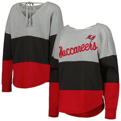 Tampa Bay Buccaneers Touch Women's Outfield Deep V-Back Waist Length Pullover Sweatshirt