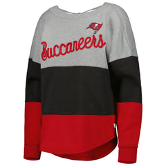 Tampa Bay Buccaneers Touch Women's Outfield Deep V-Back Waist Length Pullover Sweatshirt