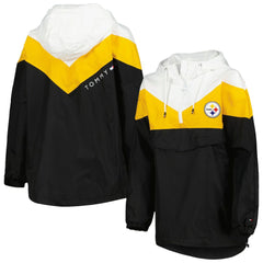 Pittsburgh Steelers Tommy Hilfiger Women's Staci Half-Zip Hoodie Windbreaker Jacket