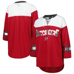 Tampa Bay Buccaneers G-III 4Her by Carl Banks Women's Double Team 3/4-Sleeve Lace-Up T-Shirt