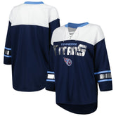 Tennessee Titans G-III 4Her by Carl Banks Women's Double Team 3/4-Sleeve Lace-Up T-Shirt