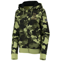 Boston Red Sox New Era Women's 2022 MLB Armed Forces Day Camo Full-Zip Hoodie | MLB Outlet