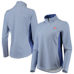 Chicago Cubs Tommy Bahama Women's Aubrey Stripe Block IslandZone Half-Zip Jacket | MLB On Sale