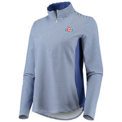 Chicago Cubs Tommy Bahama Women's Aubrey Stripe Block IslandZone Half-Zip Jacket | MLB On Sale