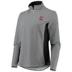 Cleveland Guardians Tommy Bahama Women's Aubrey Stripe Block IslandZone Half-Zip Jacket | MLB Discount