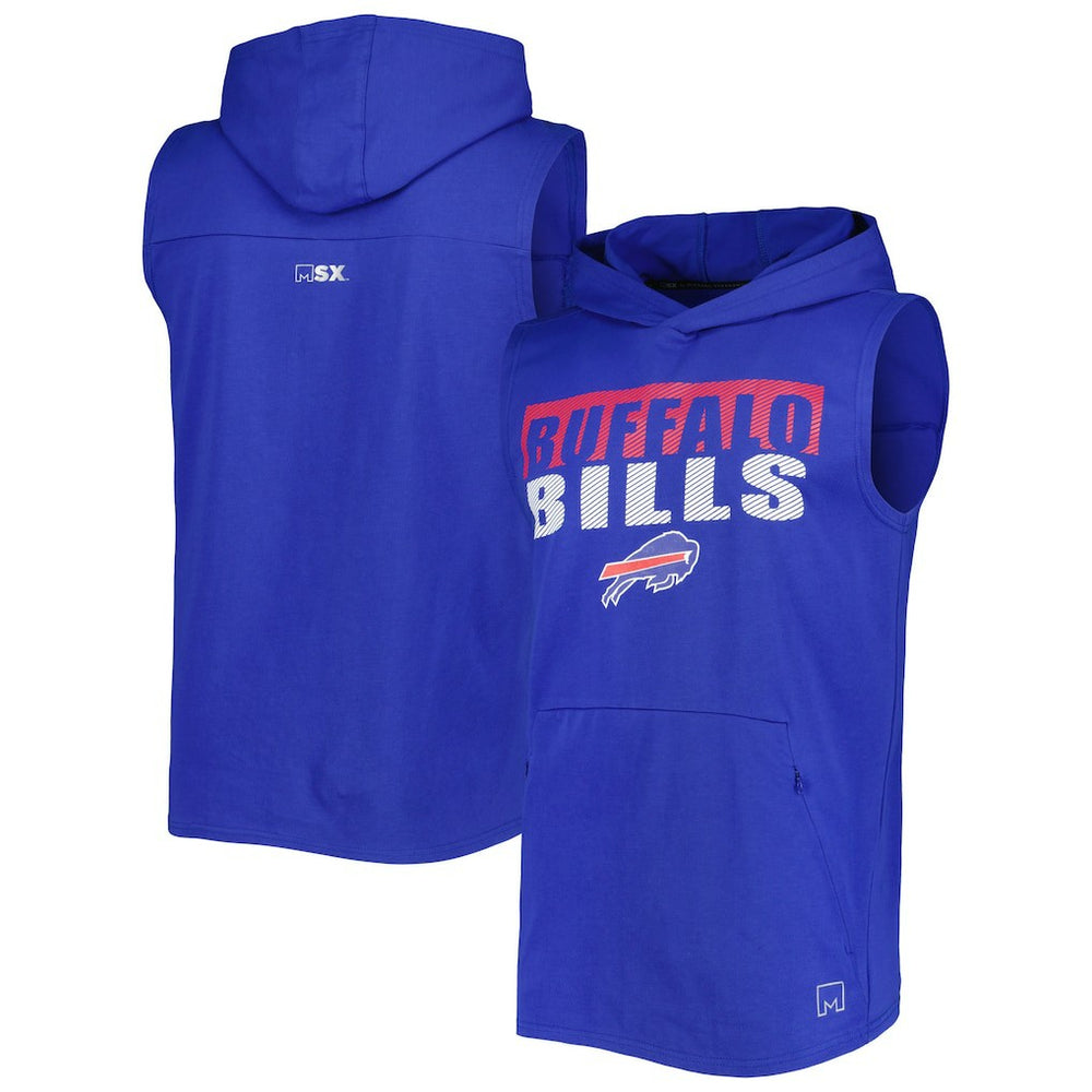 Buffalo Bills MSX by Michael Strahan Relay Sleeveless Pullover Hoodie