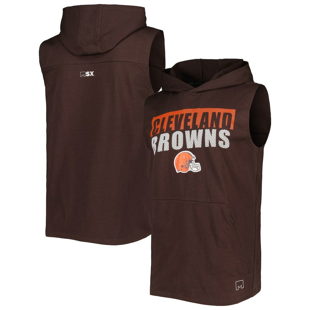 Cleveland Browns MSX by Michael Strahan Relay Sleeveless Pullover Hoodie