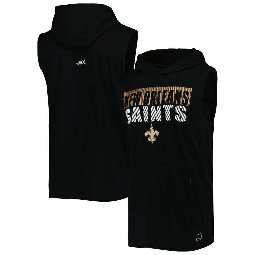 New Orleans Saints MSX by Michael Strahan Relay Sleeveless Pullover Hoodie