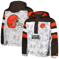 Cleveland Browns Starter Thursday Night Gridiron Raglan Half-Zip Hooded Jacket