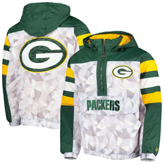 Green Bay Packers Starter Thursday Night Gridiron Raglan Half-Zip Hooded Jacket