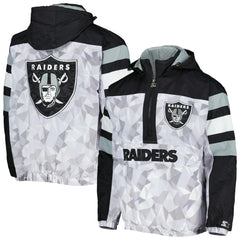 Las Vegas Raiders Starter Thursday Night Gridiron Raglan Half-Zip Hooded Jacket