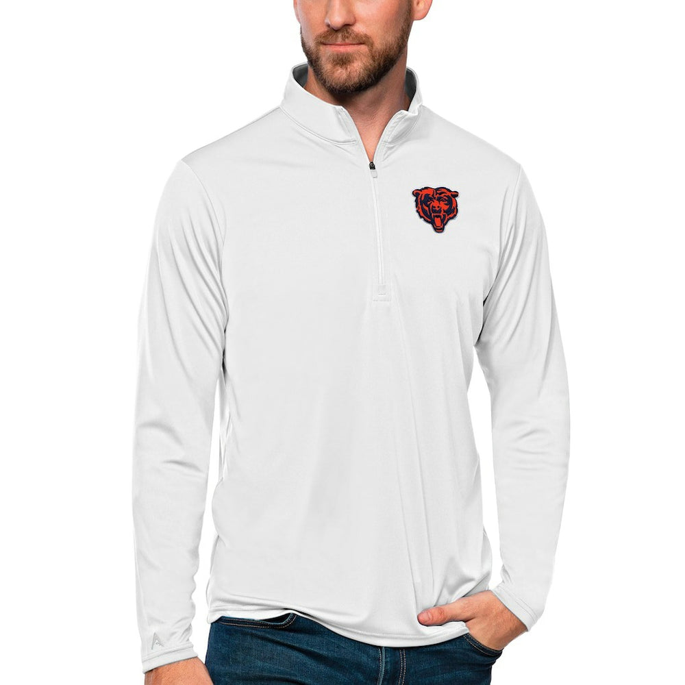 Chicago Bears Antigua Tribute Quarter-Zip Lightweight Pullover Top
