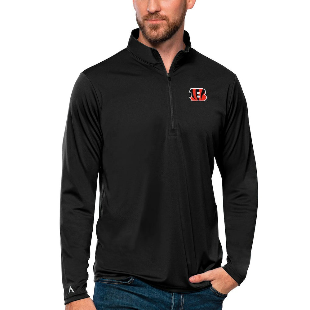 Cincinnati Bengals Antigua Tribute Quarter-Zip Lightweight Pullover Top