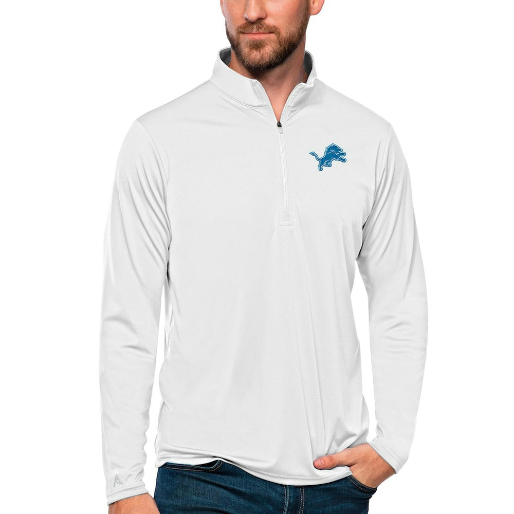 Detroit Lions Antigua Tribute Quarter-Zip Lightweight Pullover Top