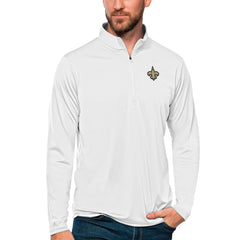 New Orleans Saints Antigua Tribute Quarter-Zip Lightweight Pullover Top
