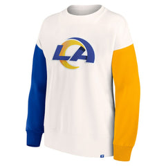 Los Angeles Rams Fanatics Women's Colorblock Primary Logo Pullover Sweatshirt
