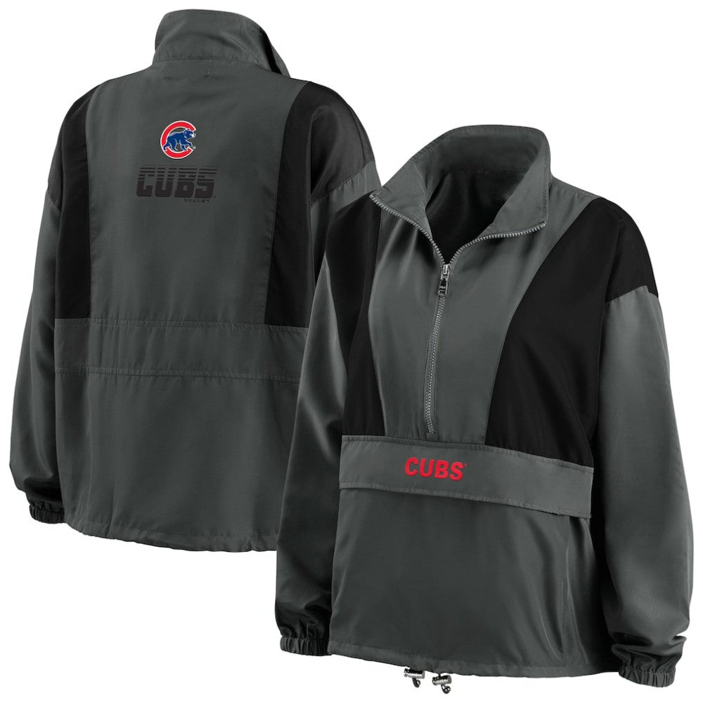 Chicago Cubs WEAR by Erin Andrews Women's Packable Half-Zip Jacket | MLB Discount