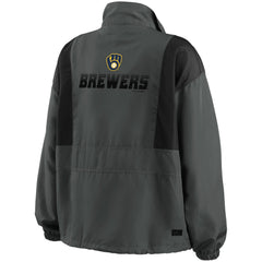 Milwaukee Brewers WEAR by Erin Andrews Women's Packable Half-Zip Jacket | MLB New
