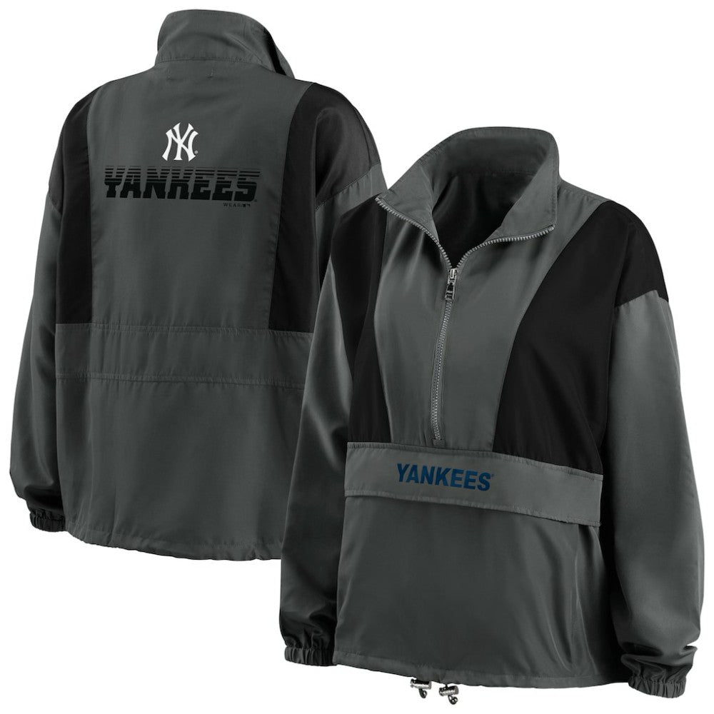 New York Yankees WEAR by Erin Andrews Women's Packable Half-Zip Jacket | MLB For sale