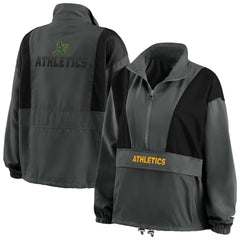 Athletics WEAR by Erin Andrews Women's Packable Half-Zip Jacket | MLB Sale