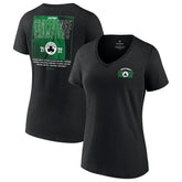Boston Celtics Women's 2022 Eastern Conference Champions Balanced Attack Roster V-Neck T-Shirt On Sale