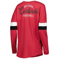 Arizona Cardinals New Era Women's Athletic Varsity Lace-Up Lightweight Long Sleeve T-Shirt