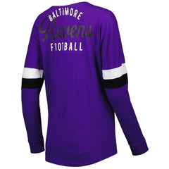 Baltimore Ravens New Era Women's Athletic Varsity Lace-Up Lightweight Long Sleeve T-Shirt