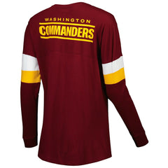 Washington Commanders New Era Women's Athletic Varsity Lace-Up Lightweight Long Sleeve T-Shirt