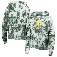 Green Bay Packers New Era Women's Cloud Dye Fleece Pullover Hoodie