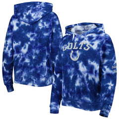 Indianapolis Colts New Era Women's Cloud Dye Fleece Pullover Hoodie