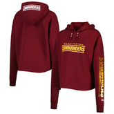 Washington Commanders New Era Women's Foil Sleeve Pullover Hoodie