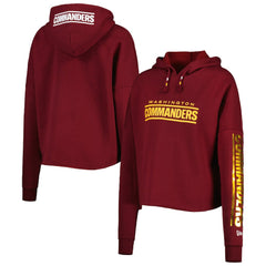 Washington Commanders New Era Women's Foil Sleeve Pullover Hoodie