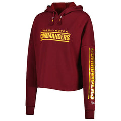 Washington Commanders New Era Women's Foil Sleeve Pullover Hoodie