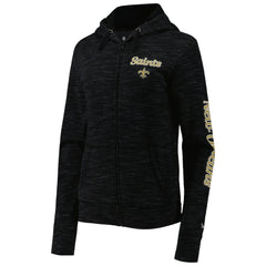 New Orleans Saints New Era Women's Reverse Space-Dye Full-Zip Hoodie