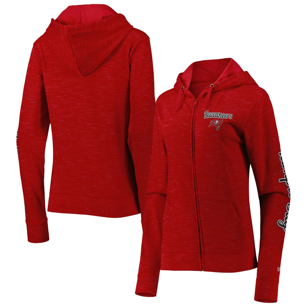 Tampa Bay Buccaneers New Era Women's Reverse Space-Dye Full-Zip Hoodie