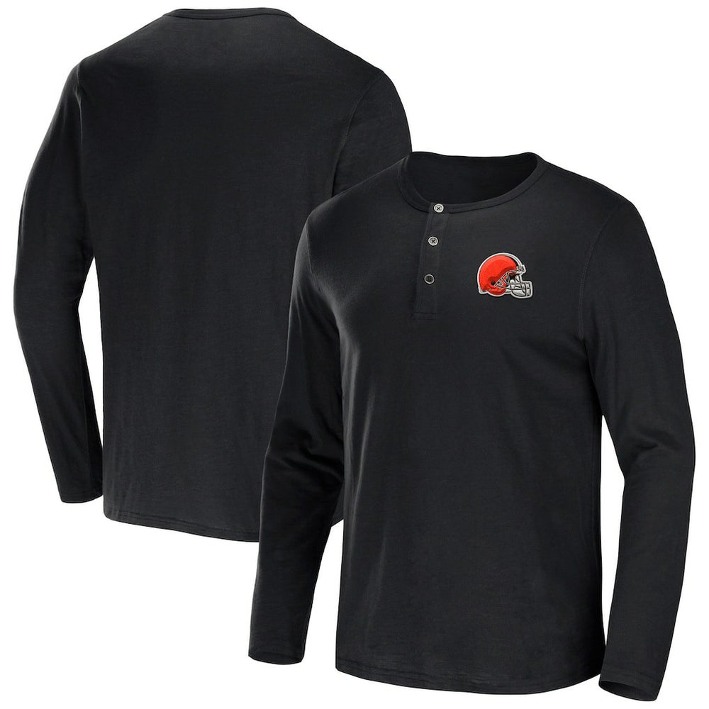 Cleveland Browns Fanatics NFL x Darius Rucker Collection Slub Jersey Henley Long Sleeve T-Shirt