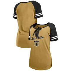 New Orleans Saints New Era Women's Legacy Lace-Up Raglan T-Shirt