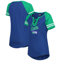 Seattle Seahawks New Era Women's Legacy Lace-Up Raglan T-Shirt