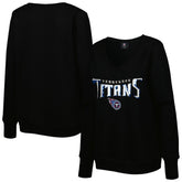 Tennessee Titans Cuce Women's Sequin Logo V-Neck Pullover Sweatshirt