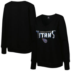 Tennessee Titans Cuce Women's Sequin Logo V-Neck Pullover Sweatshirt