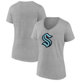 Seattle Kraken Fanatics Women's Primary Logo Team V-Neck T-Shirt Discount