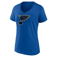 St. Louis Blues Fanatics Women's Primary Logo Team V-Neck T-Shirt Outlet